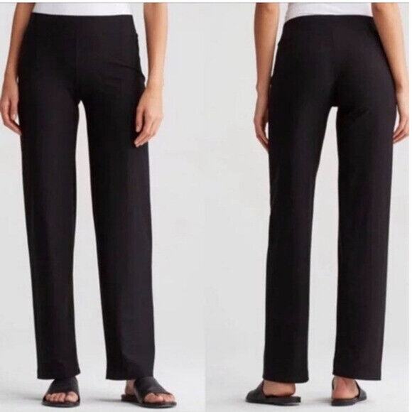Eileen Fisher Pants - Eileen Fisher Washable Stretch Crepe Pants Full Length Blk Pockets Plus Size 3X